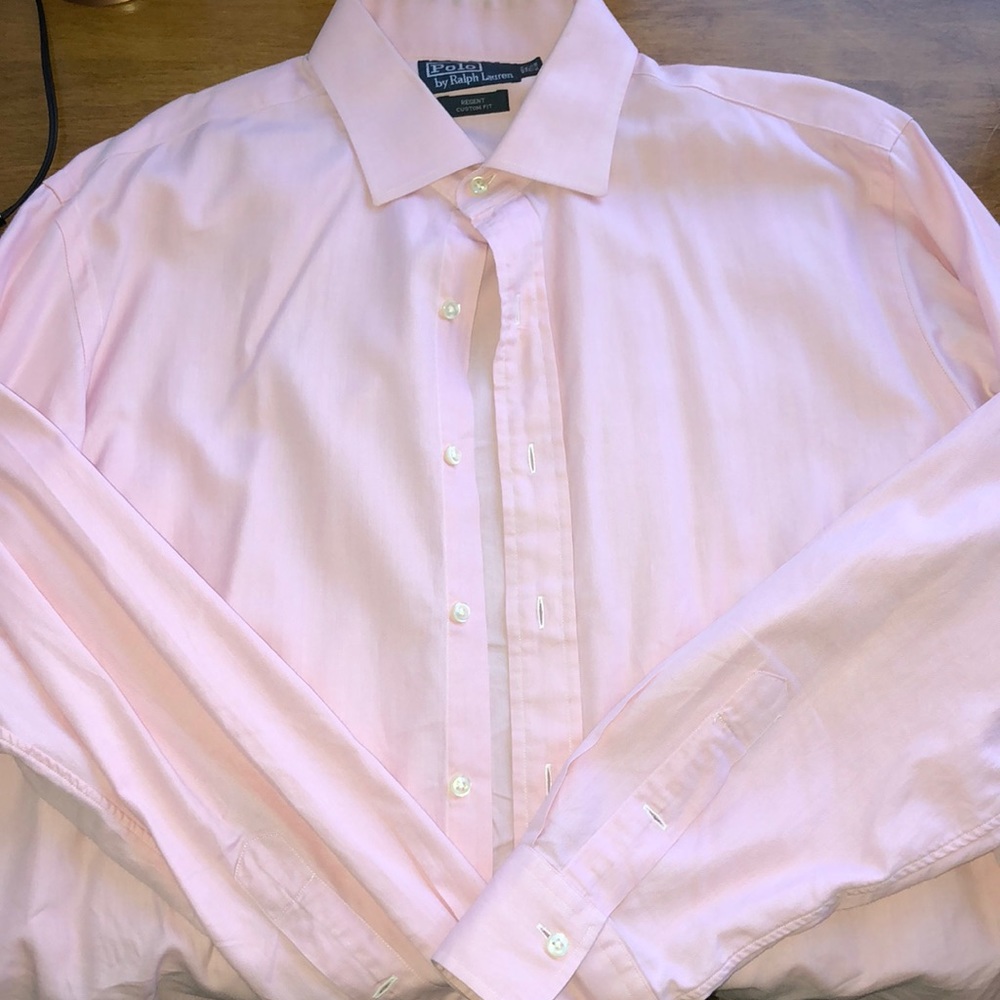 Pink polo dress shirt